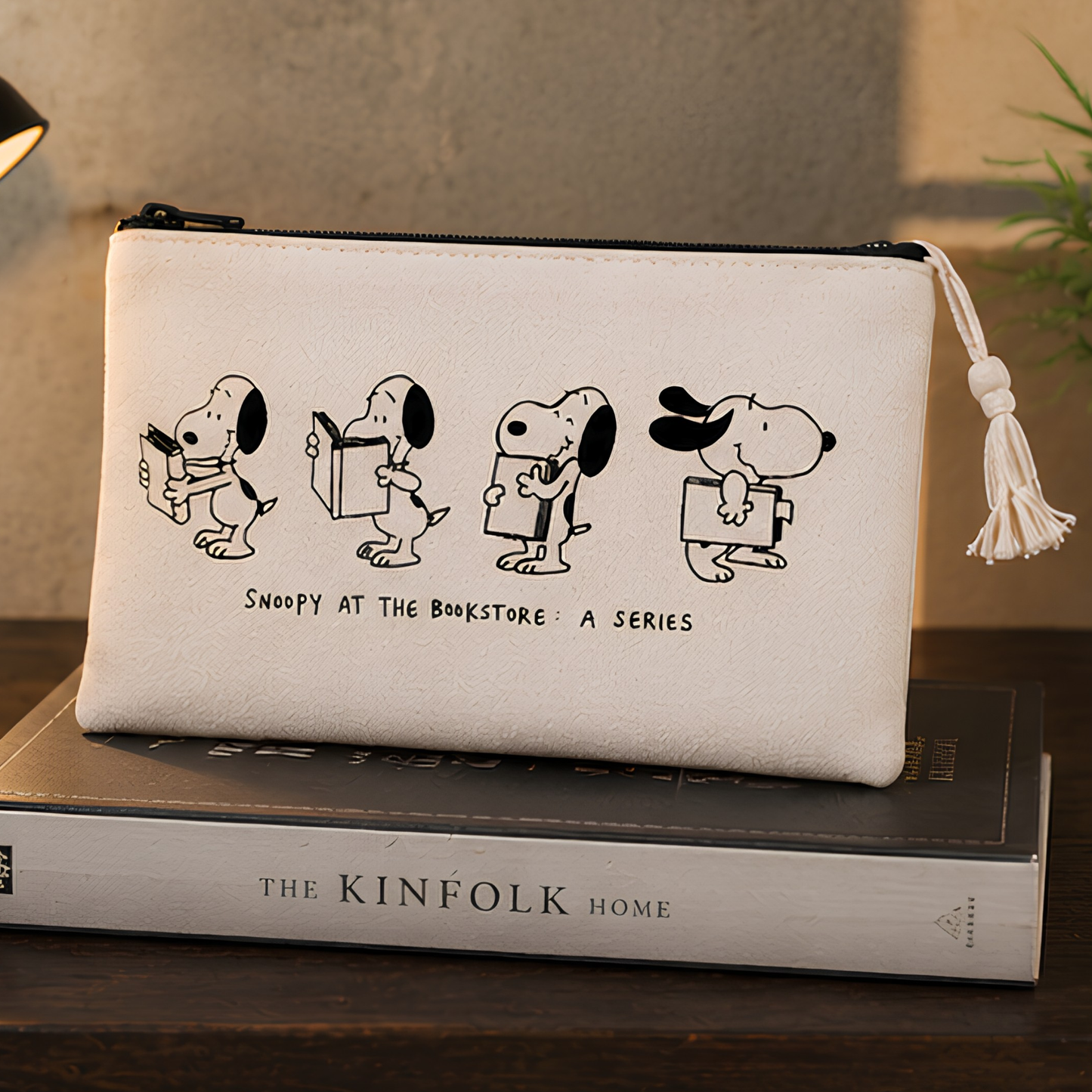 Snoopy Book Club Canvas Pouch