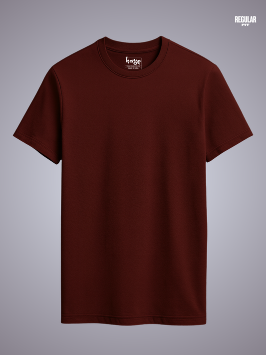 Regular fit Bare Maroon T shirt - WEAR KAYO