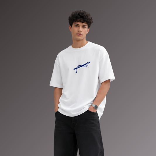 Divine Krishna Aura Oversized T-Shirt – White