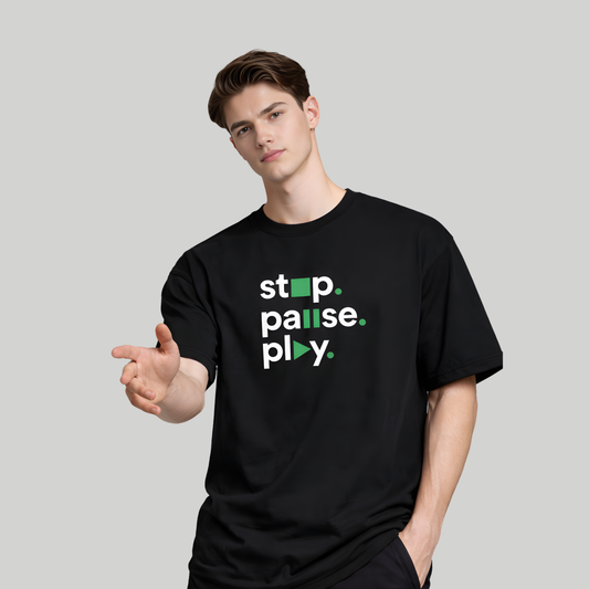 Pause & Play Oversized T shirt