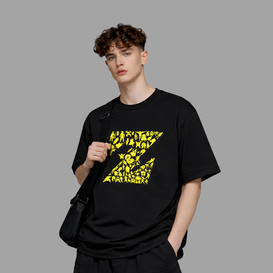 Z Warriors Legacy – Anime Oversized Black T-Shirt