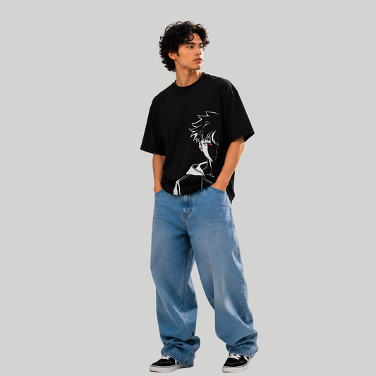 Shadow Rage Anime Oversized T-Shirt – Black