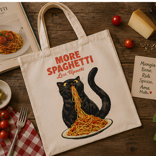 Spaghetti Therapy Premium Canvas Tote Bag
