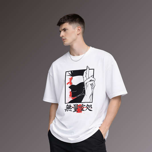Infinite Void Anime Graphic White T-Shirt