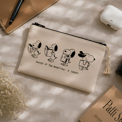 Snoopy Book Club Canvas Pouch