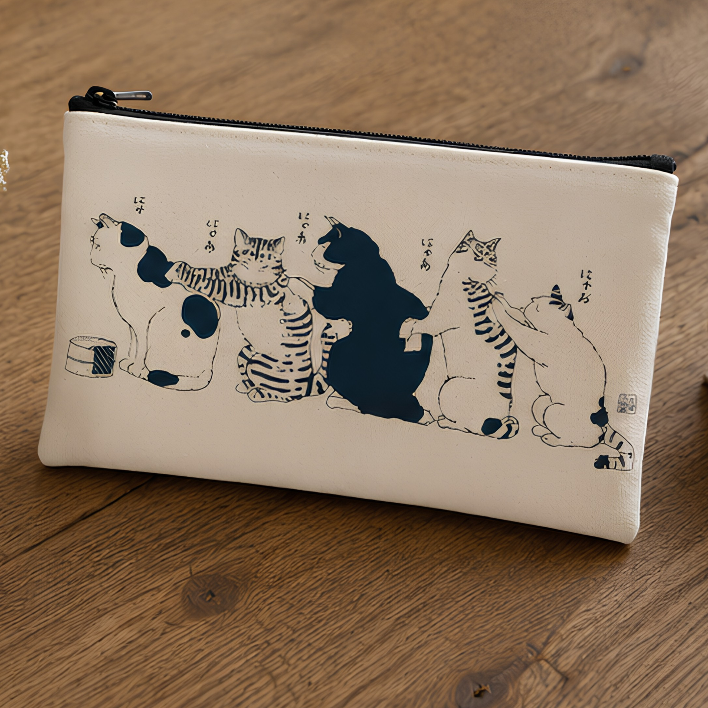 Cat Café Canvas Pouch