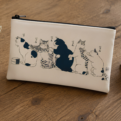Cat Café Canvas Pouch