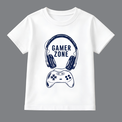 Gamer Zone Kids T-Shirt – White