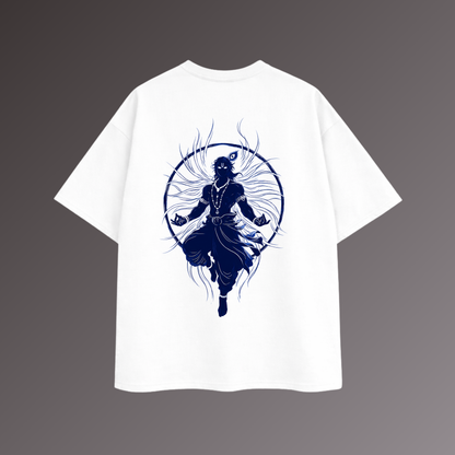 Divine Krishna Aura Oversized T-Shirt – White
