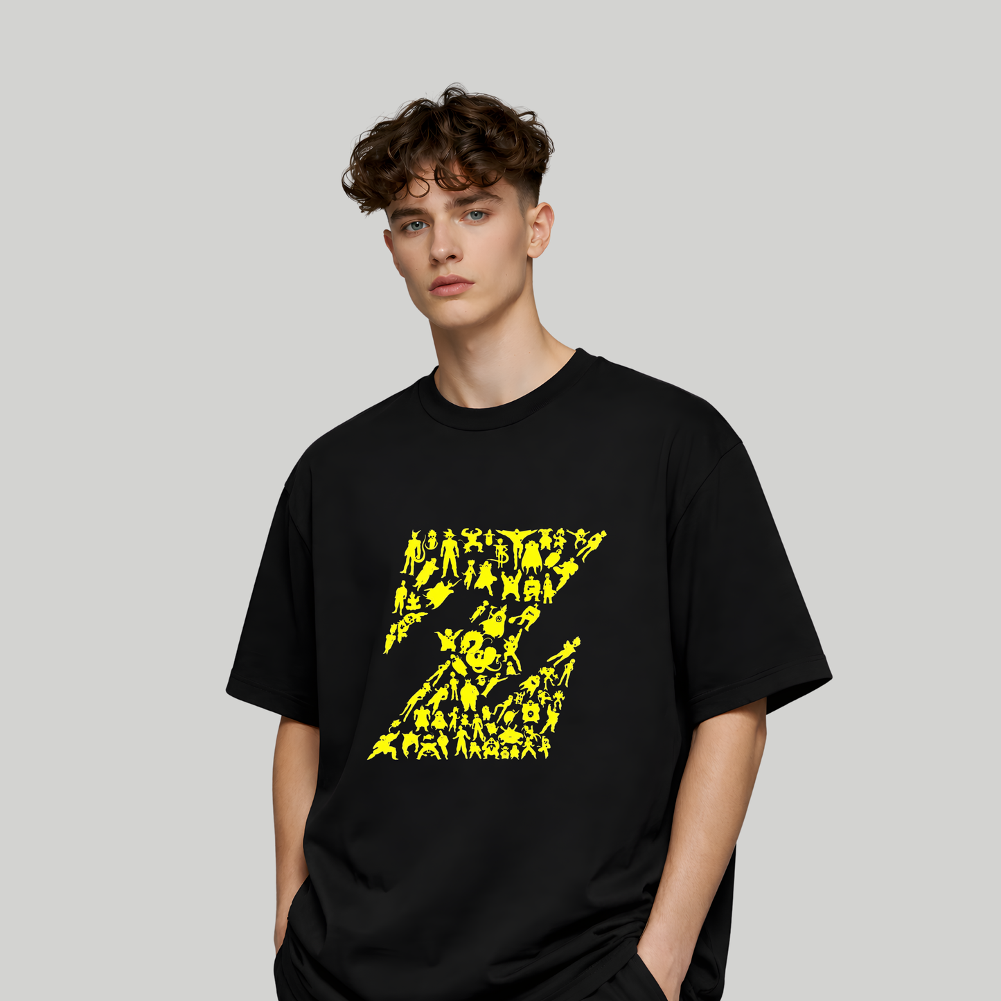 Z Warriors Legacy – Anime Oversized Black T-Shirt