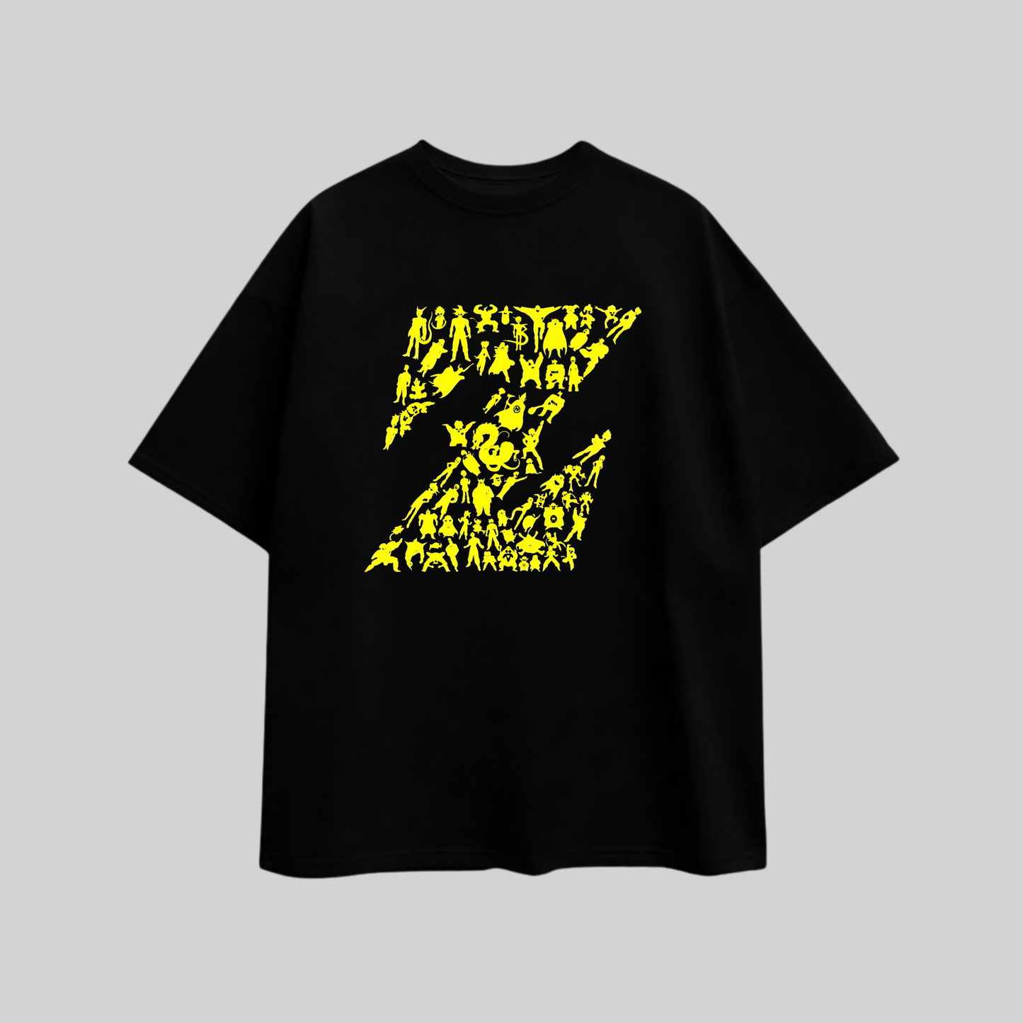 Z Warriors Legacy – Anime Oversized Black T-Shirt