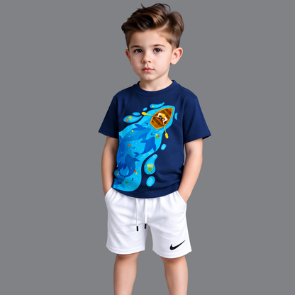 Ocean Adventure Kids T-Shirt – Navy Blue