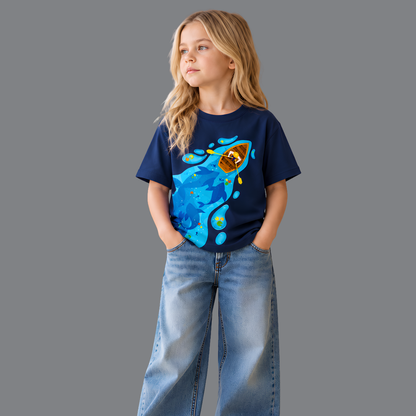 Ocean Adventure Kids T-Shirt – Navy Blue