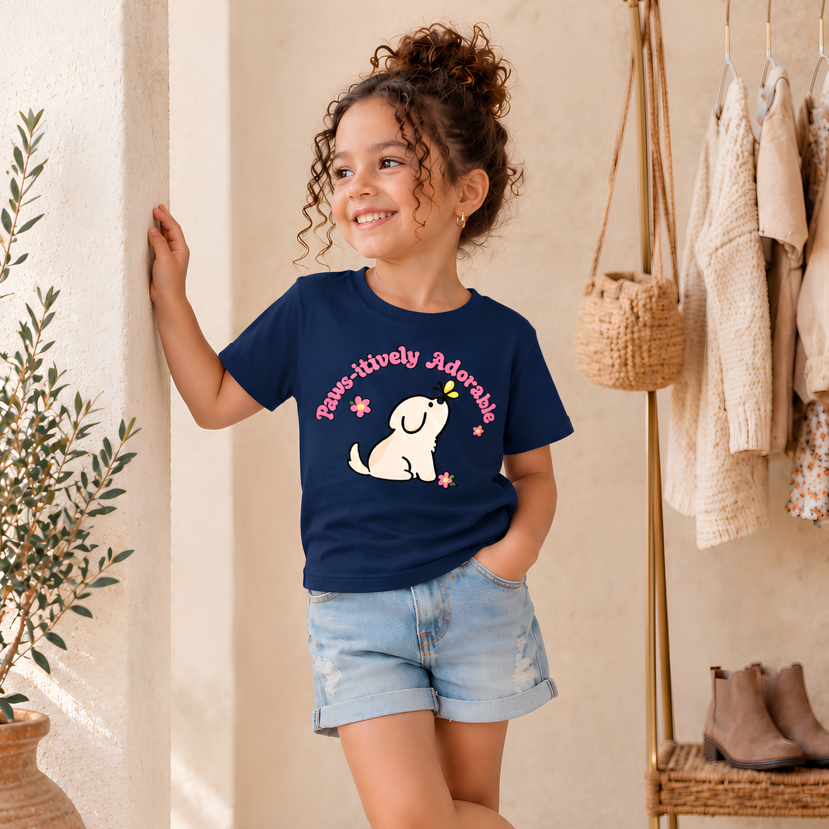 Positively Adorable Kids T-Shirt – Navy Blue