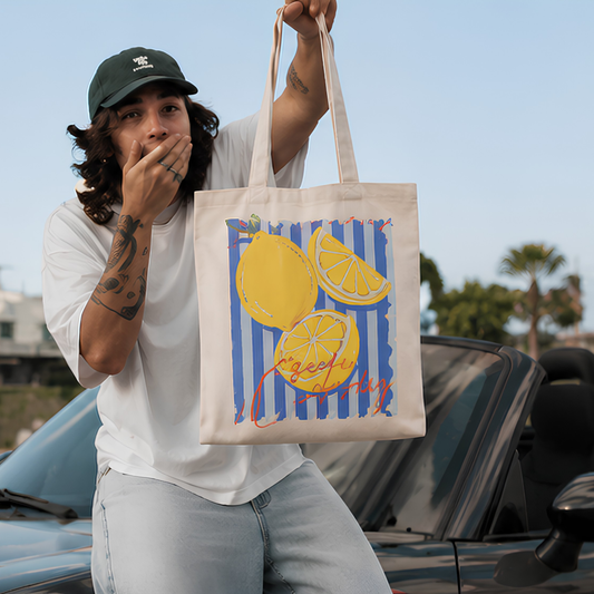 Citrus Zest Premium Canvas Tote Bag