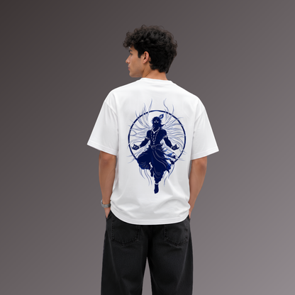 Divine Krishna Aura Oversized T-Shirt – White