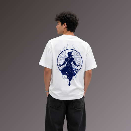 Divine Krishna Aura Oversized T-Shirt – White
