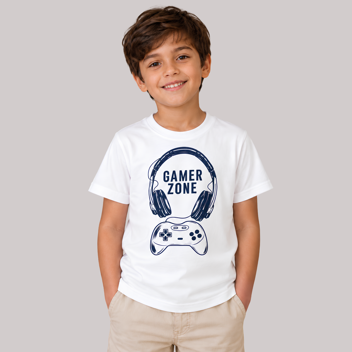 Gamer Zone Kids T-Shirt – White