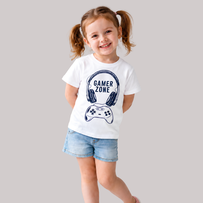 Gamer Zone Kids T-Shirt – White