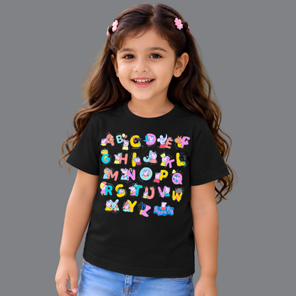 Peppa Pig Alphabet Kids T-Shirt – Black