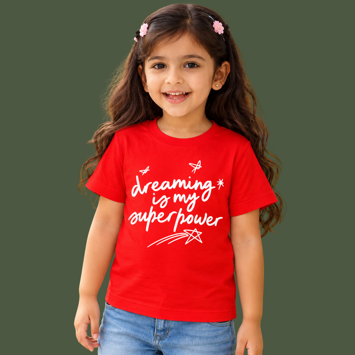 Dreaming Is My Superpower Kids T-Shirt – Red