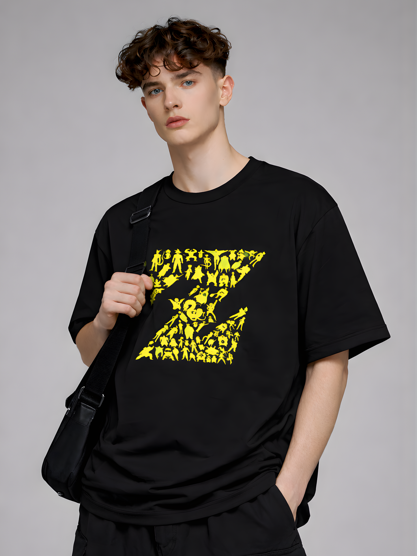 Z Warriors Legacy – Anime Oversized Black T-Shirt