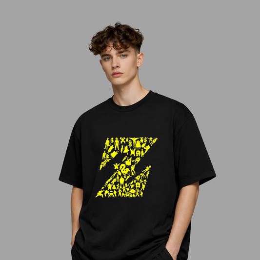 Z Warriors Legacy – Anime Oversized Black T-Shirt