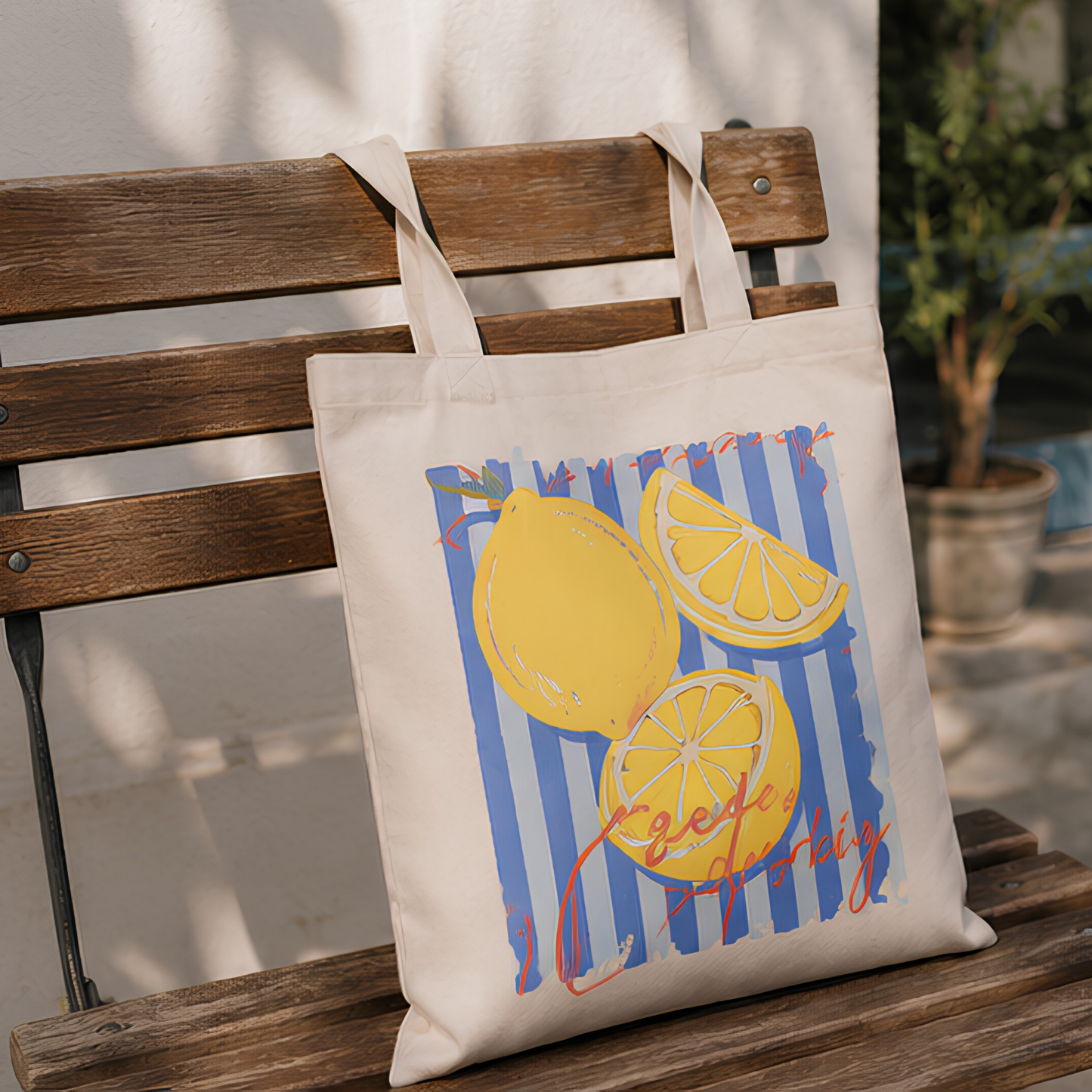 Citrus Zest Premium Canvas Tote Bag