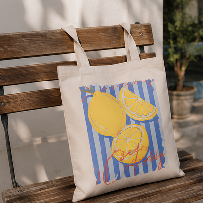 Citrus Zest Premium Canvas Tote Bag
