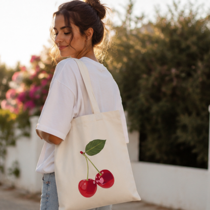 Cherry Bliss Premium Canvas Tote Bag