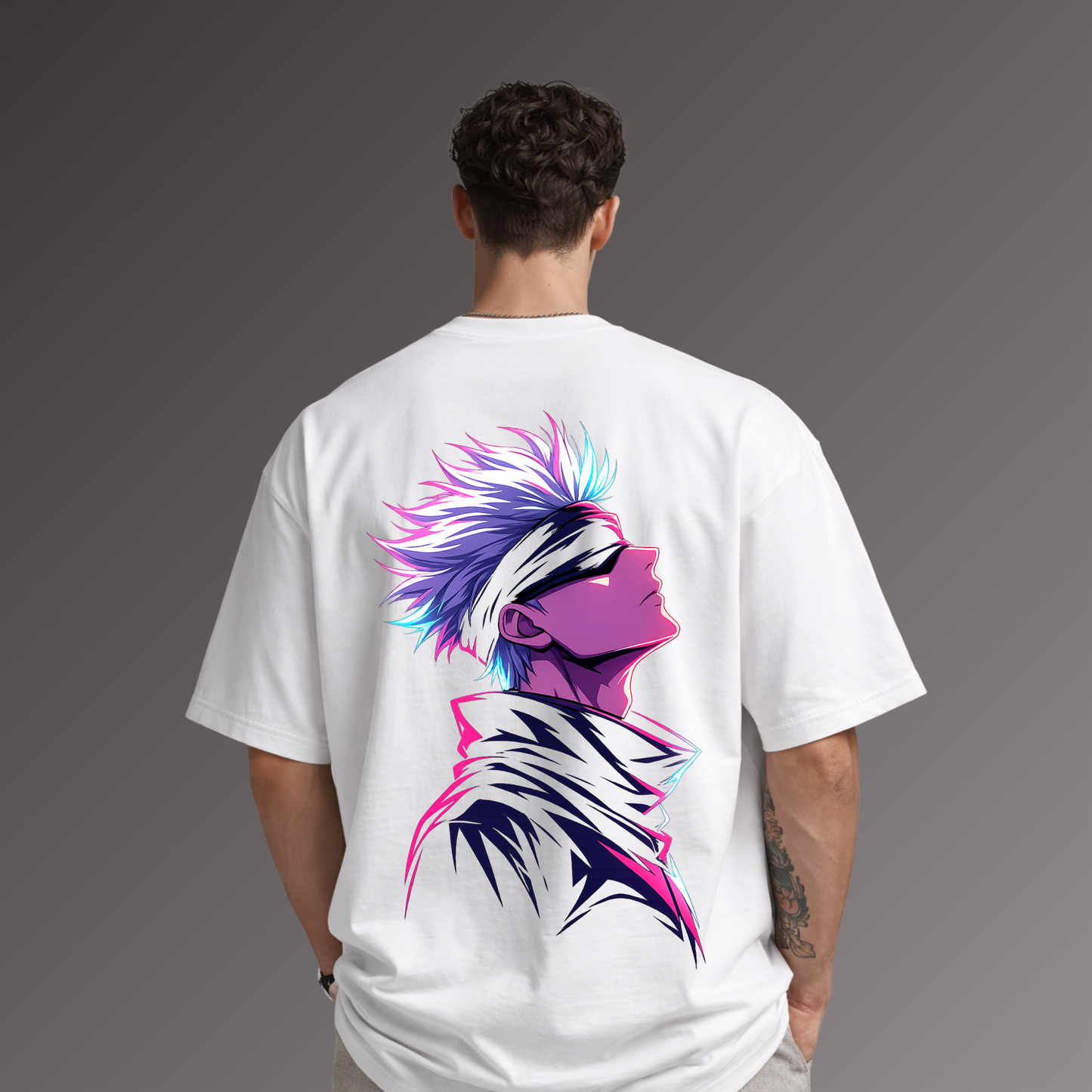oversized Gojo-inspired graphic tee