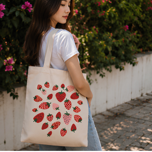 Berry Bloom Premium Canvas Tote Bag