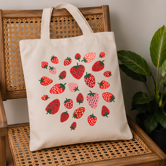 Berry Bloom Premium Canvas Tote Bag