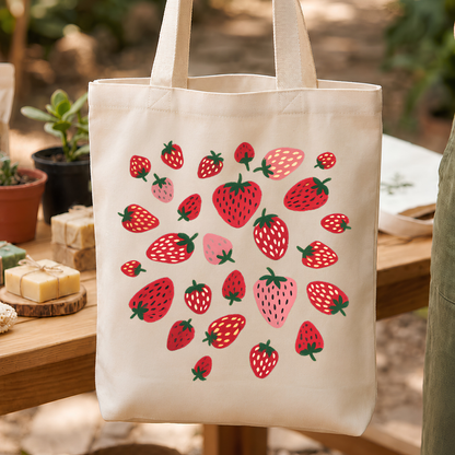 Berry Bloom Premium Canvas Tote Bag