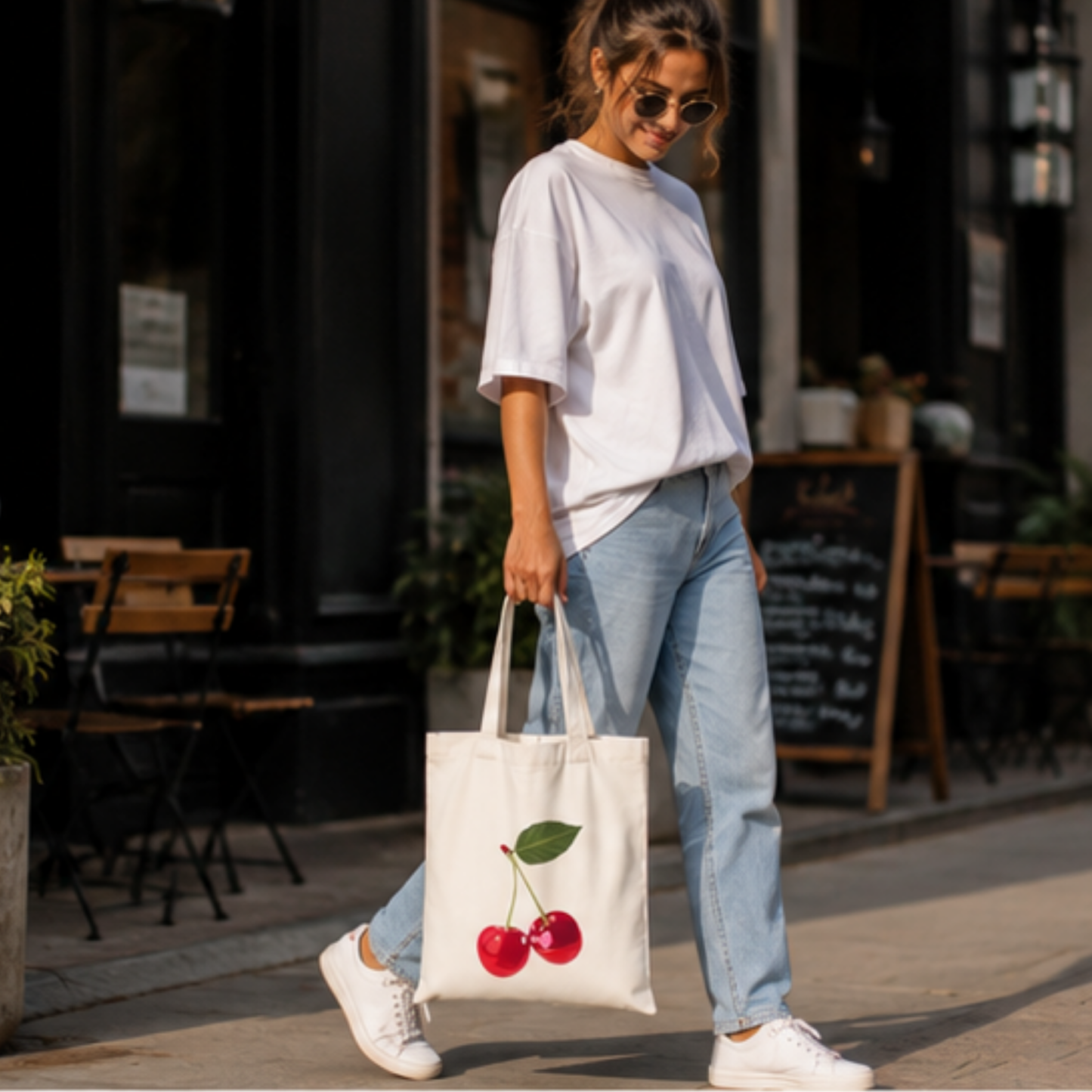 Cherry Bliss Premium Canvas Tote Bag