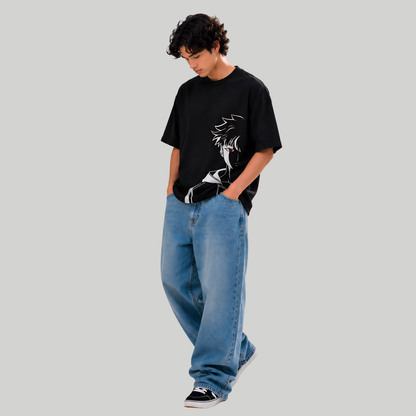 Shadow Rage Anime Oversized T-Shirt – Black