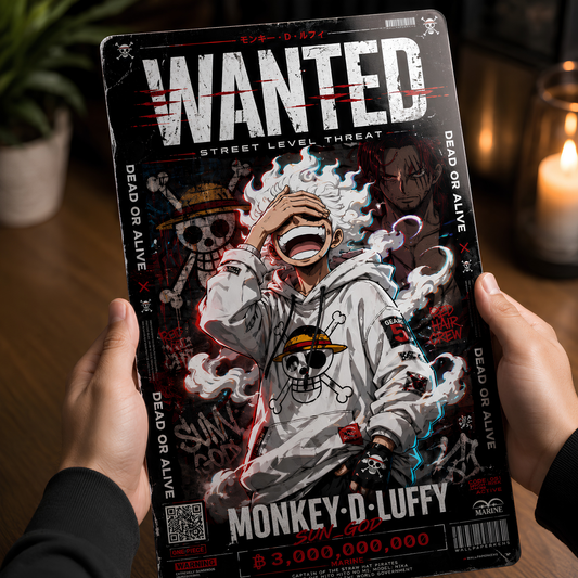 Sun God Rebellion – Monkey D. Luffy Metallic Poster