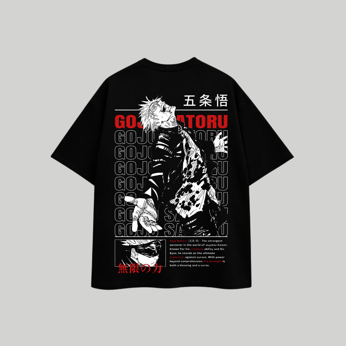 Infinite Void Gojo Oversized T-Shirt – Black