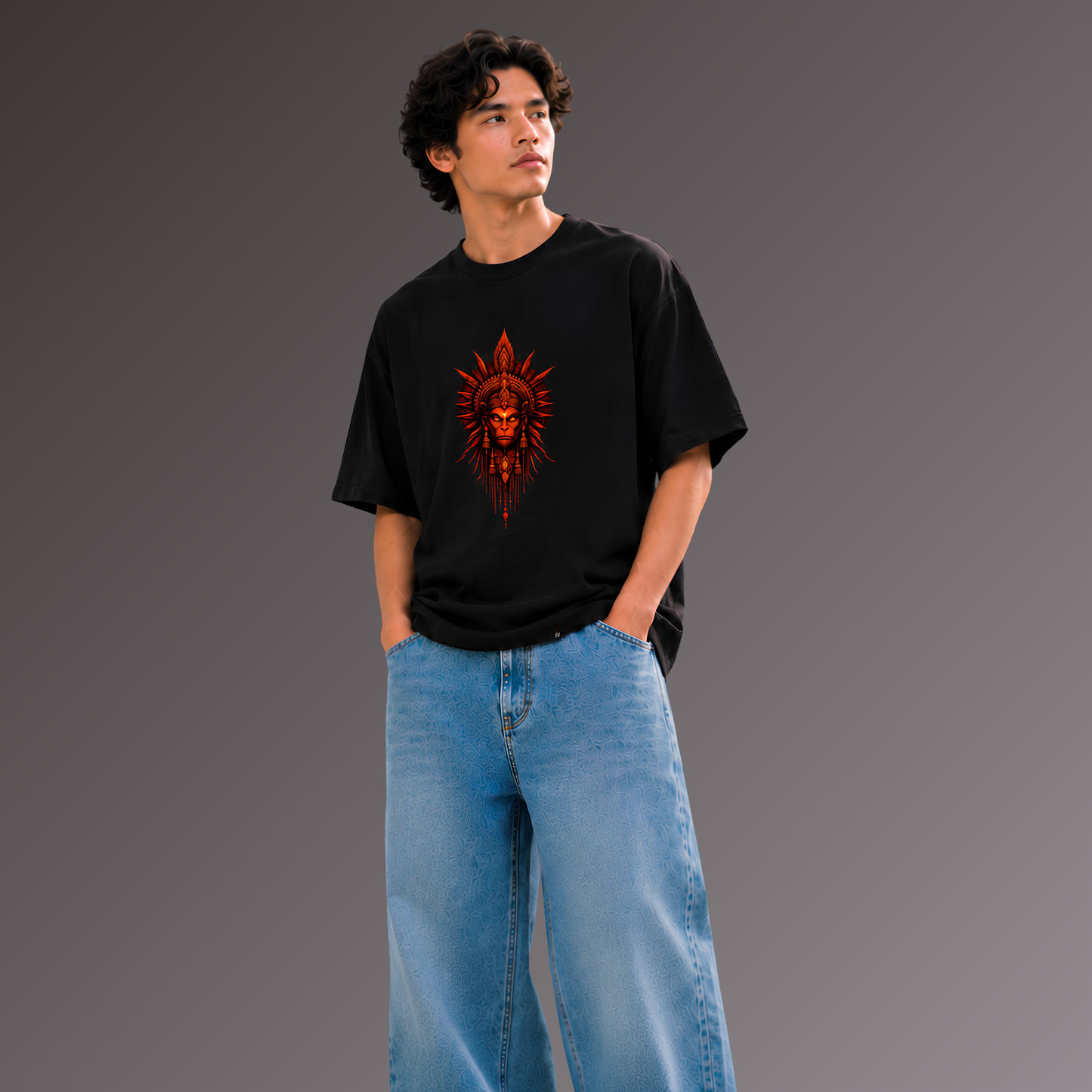 Inferno Hanuman Oversized T-Shirt