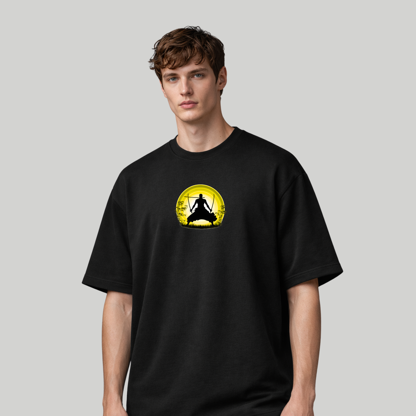 Roronoa Zoro “Pirate Hunter” Oversized Anime Graphic T-Shirt – Black