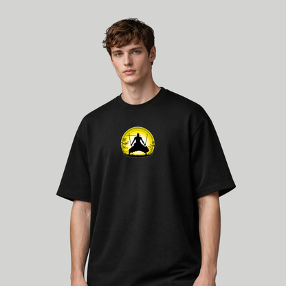 Roronoa Zoro “Pirate Hunter” Oversized Anime Graphic T-Shirt – Black