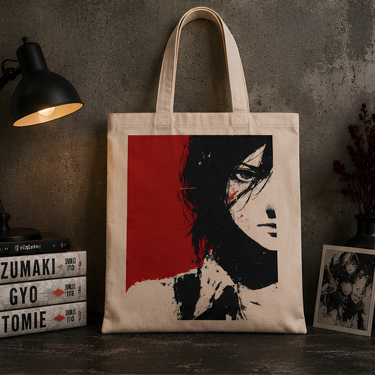 Monochrome Anime Premium Canvas Tote Bag