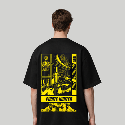 Roronoa Zoro “Pirate Hunter” Oversized Anime Graphic T-Shirt – Black