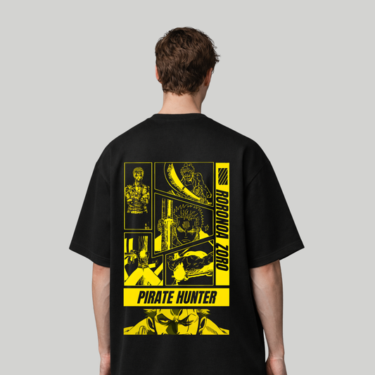Roronoa Zoro “Pirate Hunter” Oversized Anime Graphic T-Shirt – Black