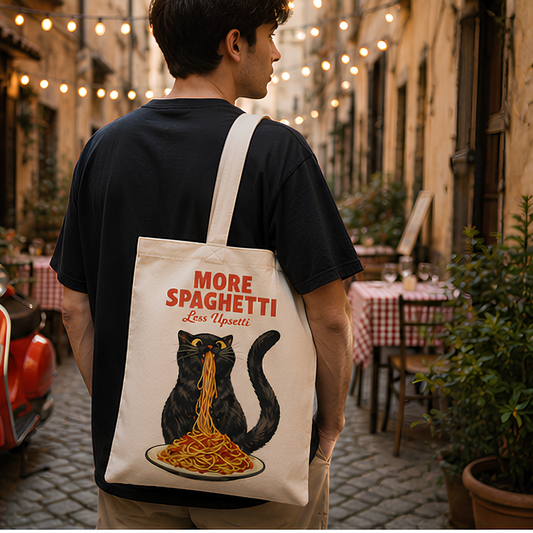 Spaghetti Therapy Premium Canvas Tote Bag