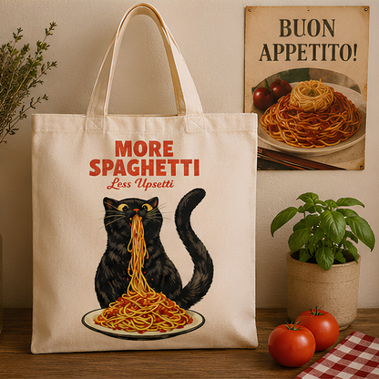 Spaghetti Therapy Premium Canvas Tote Bag