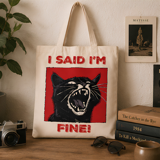 Fine. Premium Canvas Tote Bag