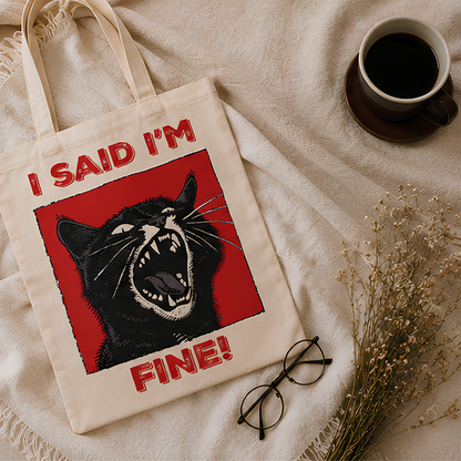 Fine. Premium Canvas Tote Bag