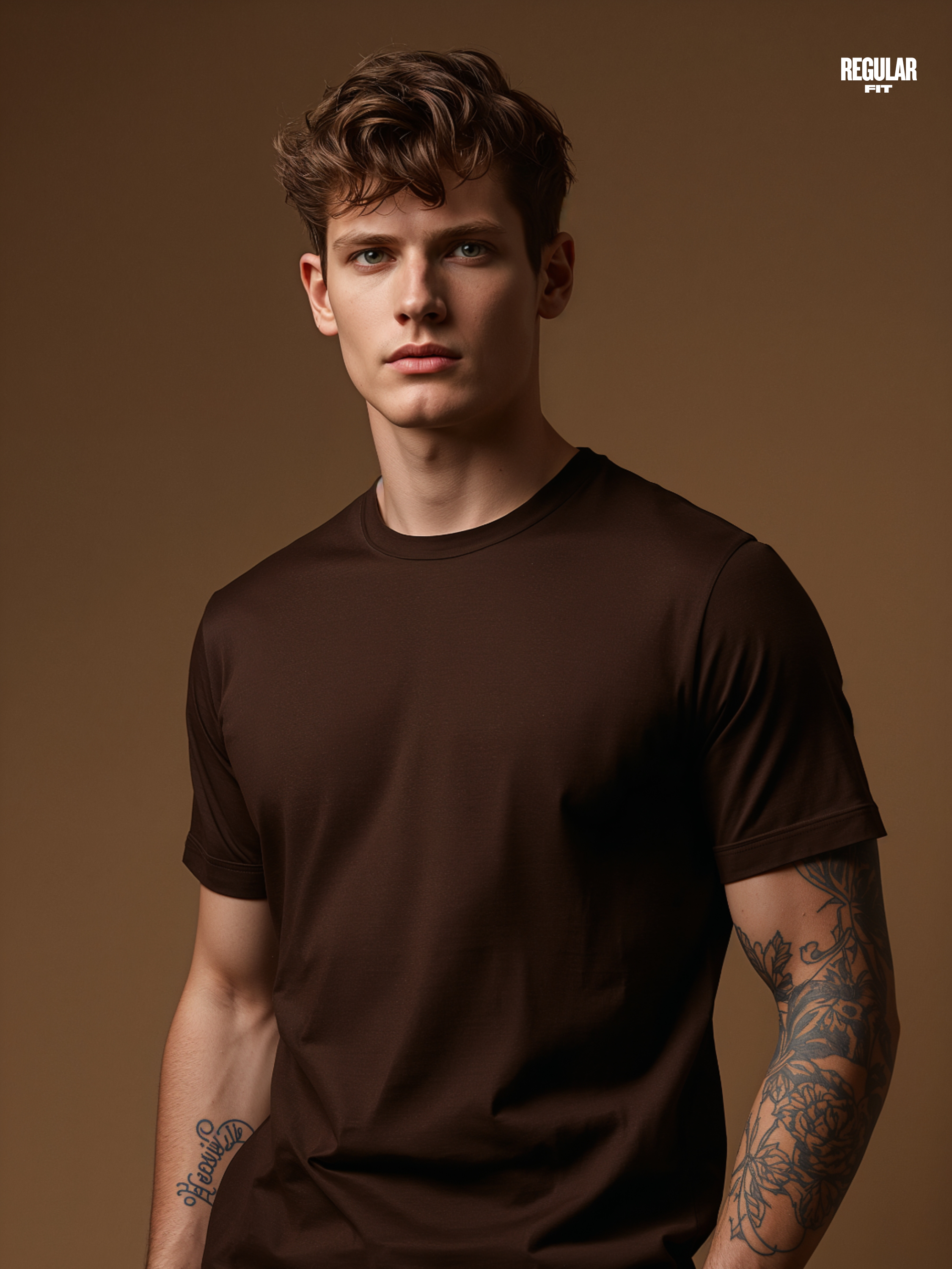 Regular fit Coffee T shirt