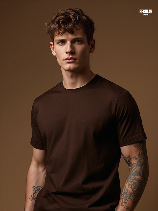 Regular fit Coffee T shirt - WEAR KAYO